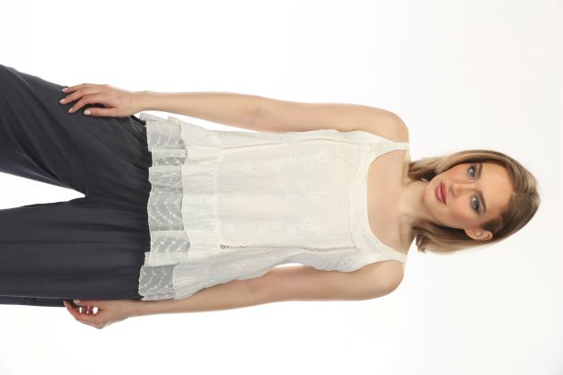 Sandwash Embroidered Tank - Natural